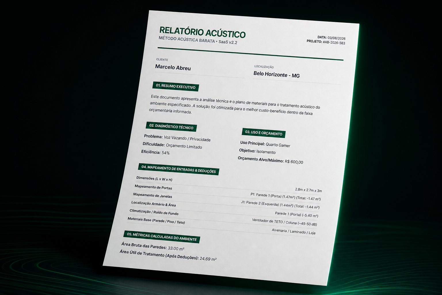 Relatório Técnico em PDF Gerado